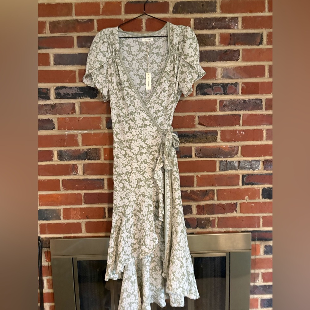 Max Studio Green Floral Midi Dress
